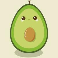 Cute funny green smiling avocado man vector design