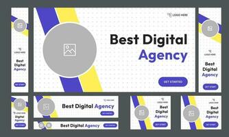 Set of best web banner template design for social media posts, advertising banner, google ads, fully editable vector eps 10 file format,