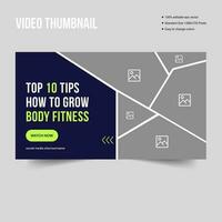 Vector editable and simple thumbnail design suitable for workout and fitness vlog, vector eps 10 file format