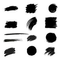 Set of brush collection. Vector eps 10 file format black and white. Dirty distress texture banners for social networks story and posts.