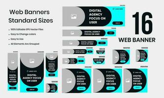 Digital agency creative web set banner design for social media posts cover and multipurpose usage vector