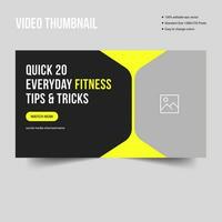 Fitness body tips video thumbail vector banner template design, body massage standard cover banner design, fully editable vector eps file format