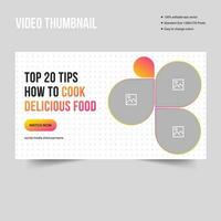 Delicious food promotion video thumbnail banner template design, cover template design, fully editable vector eps 10 file format