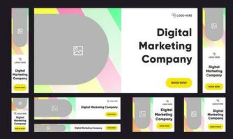 Creative marketing agency web set banner template design for socical media posts, fully editable vector eps 10 file, horizental banner template