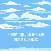 International Clean Air Day on blue sky vector illustration background. Fully customizable vector eps 10 file format