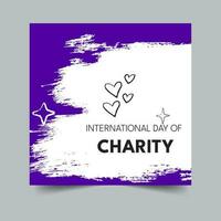 Trendy banner vector illustration for international day of charity in september, vector eps 10 file format