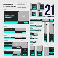 Set of web banner template design, education system banner design for social media posts, vector eps 10 file format