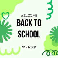 Back to school vector banner design with geometric shape, a education items and space for background. Vector eps 10 file format