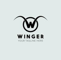 Letter W Winger Logo Design vector