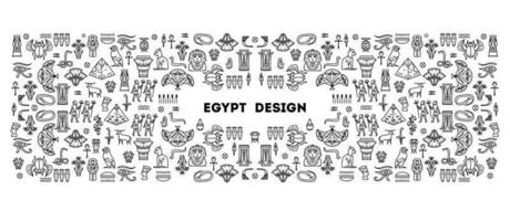 Vector linear Egypt frame, cover template, decorative geometric african border