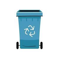 contenedor o papeleras de reciclaje para papel, plástico, vidrio y basura en general. vector