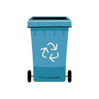 Container or recycle bins for paper, plastic, glass and general trash. vector