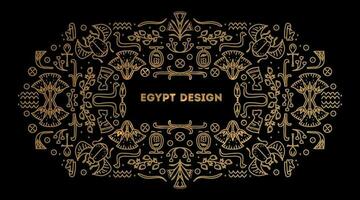 Vector linear Egypt frame, cover template, decorative geometric african border