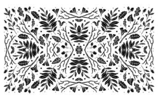 Monochrome background pattern with autumn leaves. Vintage banner vector