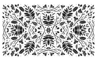 Monochrome background pattern with autumn leaves. Vintage banner vector