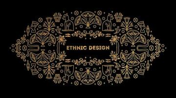 decorativo africano borde, vector lineal egipto cubrir modelo.
