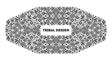 Vector tribal frame, cover template, decorative geometric aztec border