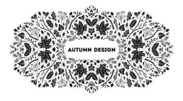 Luxury style banner with space for text. Vector leaves cover template
