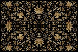 Golden art decoration illustration. Luxury seamless pattern with gold leaves. vector