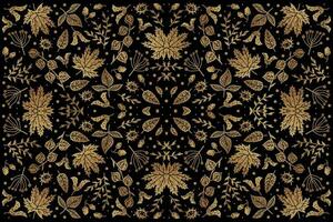 Golden art decoration illustration. Luxury seamless pattern with gold leaves. vector