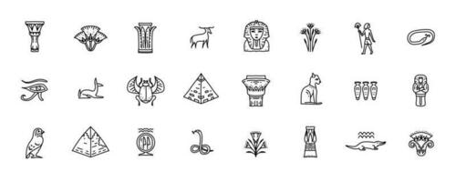 Egypt icons and design elements isolated vector