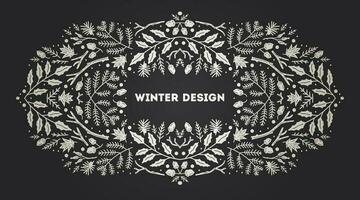 Luxury Christmas frame, abstract sketch winter design templates for package vector