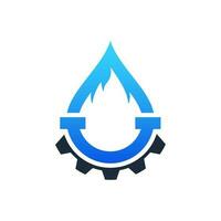 water drop logo with flame. Simple logo water drop with flame vector