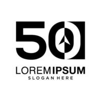 número 50 logo diseño inspiraciones. número 50 logo sencillo vector