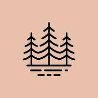 pine tree logo design inspiration vector