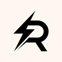 inspiration for the letter R and lightning logo design vector