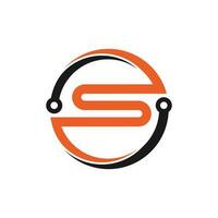 s letter logo for technology based company vector