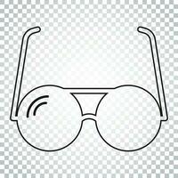 Sunglass vector icon in line style. Eyewear flat illustration. Simple business concept pictogram on isolated background.