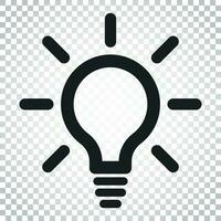 Light bulb line icon vector. Electric lamp in flat style. Idea sign, solution, thinking concept. Simple business concept pictogram on isolated background. vector