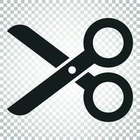 Scissors flat icon. Scissor vector illustration. Simple business concept pictogram on isolated background.