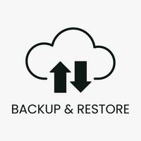 vector icono apoyo y restaurar nube