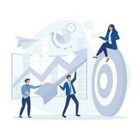 employee engagement concept.  Internal marketing, company goals promotion, flat vector modern illustration