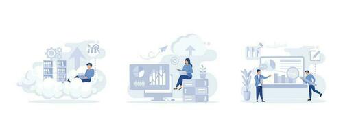 Big Data and Cloud Computing. Actionable data concept. flat modern vector illustration