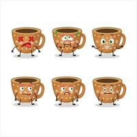 Coffee cookies cartoon character with nope expression vector