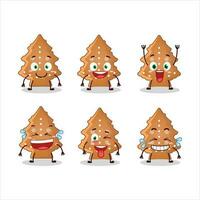 Cartoon character of cookies tree with smile expression vector