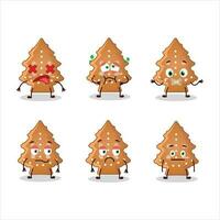 Cookies tree cartoon character with nope expression vector