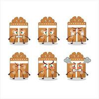 Gift cookies cartoon character with various angry expressions vector