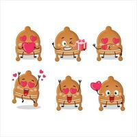 Christmas hat cookies cartoon character with love cute emoticon vector