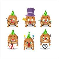 Cartoon character of christmas hat cookies with various circus shows vector