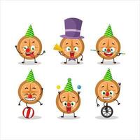 Cartoon character of compass cookies with various circus shows vector