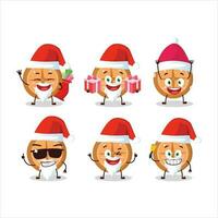 Santa Claus emoticons with compass cookies cartoon character vector