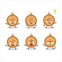 Cartoon character of compass cookies with what expression vector