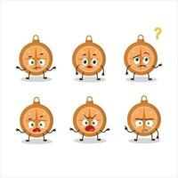 Cartoon character of compass cookies with what expression vector