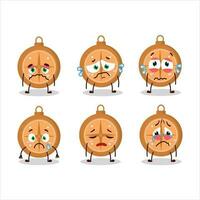 Compass cookies cartoon character with sad expression vector