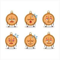 Cartoon character of compass cookies with sleepy expression vector