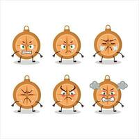 Brújula galletas dibujos animados personaje con varios enojado expresiones vector